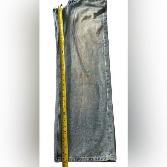 Zara women’s size 30/12 HighWaist Baggy Authentic Damaged Distressed Denim Jeans - Picture 8 of 9